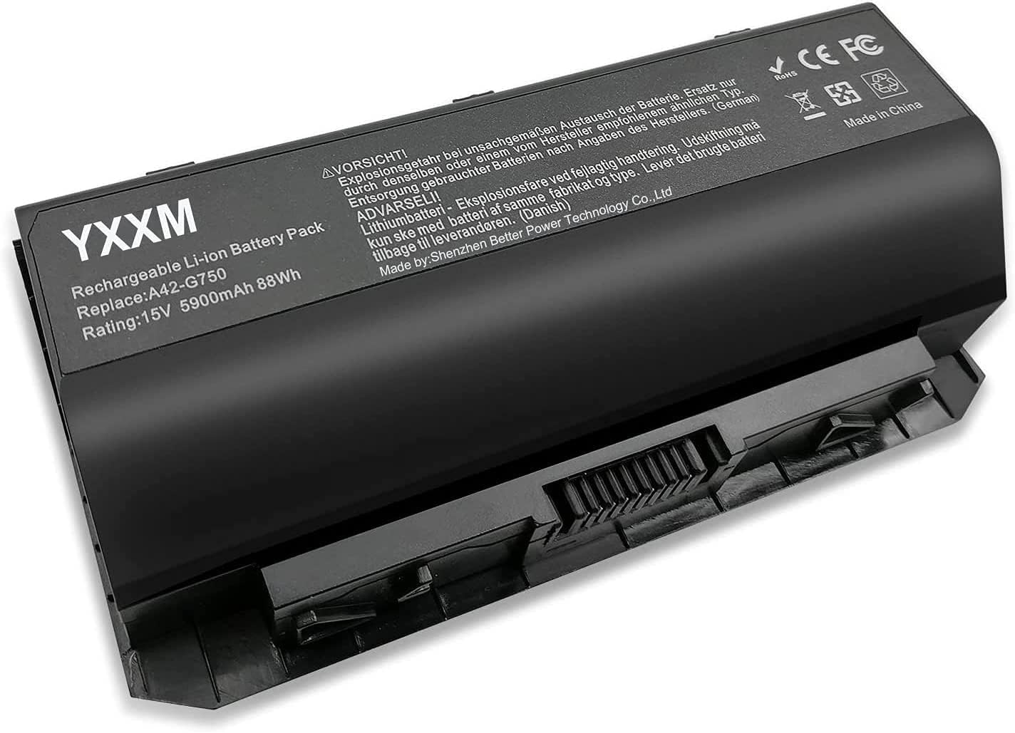 FESTAS 15V 5200mAh A42-G750 Batterie Compatible avec ASUS ROG G750 G750J G750JH G750JM G750JS G750JW G750JX G750JZ G750JHA G750JM-DS71 G750JS-RS71 G750JW-DB71 G750JW-NH71 T4064H T4069H