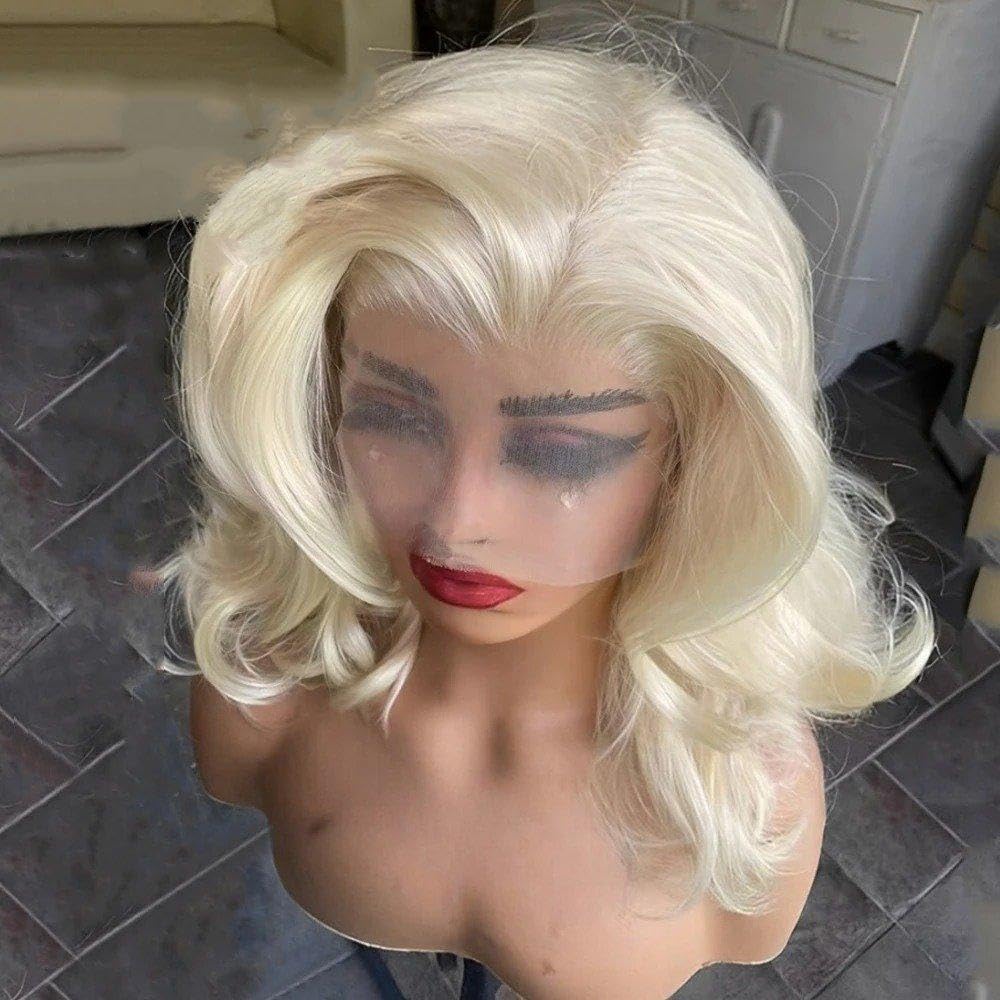 Haarpflege Blonde Wasserwellen-Bob-Perücke Hitzebeständige Faser-Spitzenfront Für Den Täglichen Gebrauch Von Frauen
