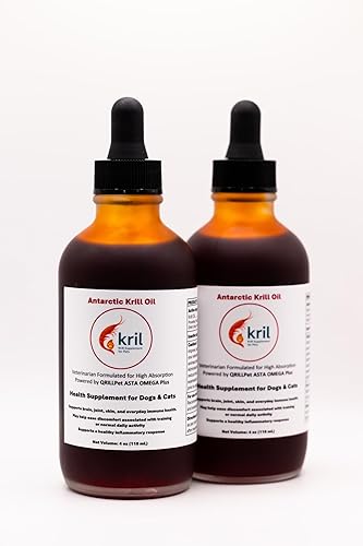 Miniatura 8 de kril Suplemento de salud de aceite de krill antártico para perros y gatos, líquido de 4 onzas con QRILLPet ASTA Omega Plus, fórmula de alta