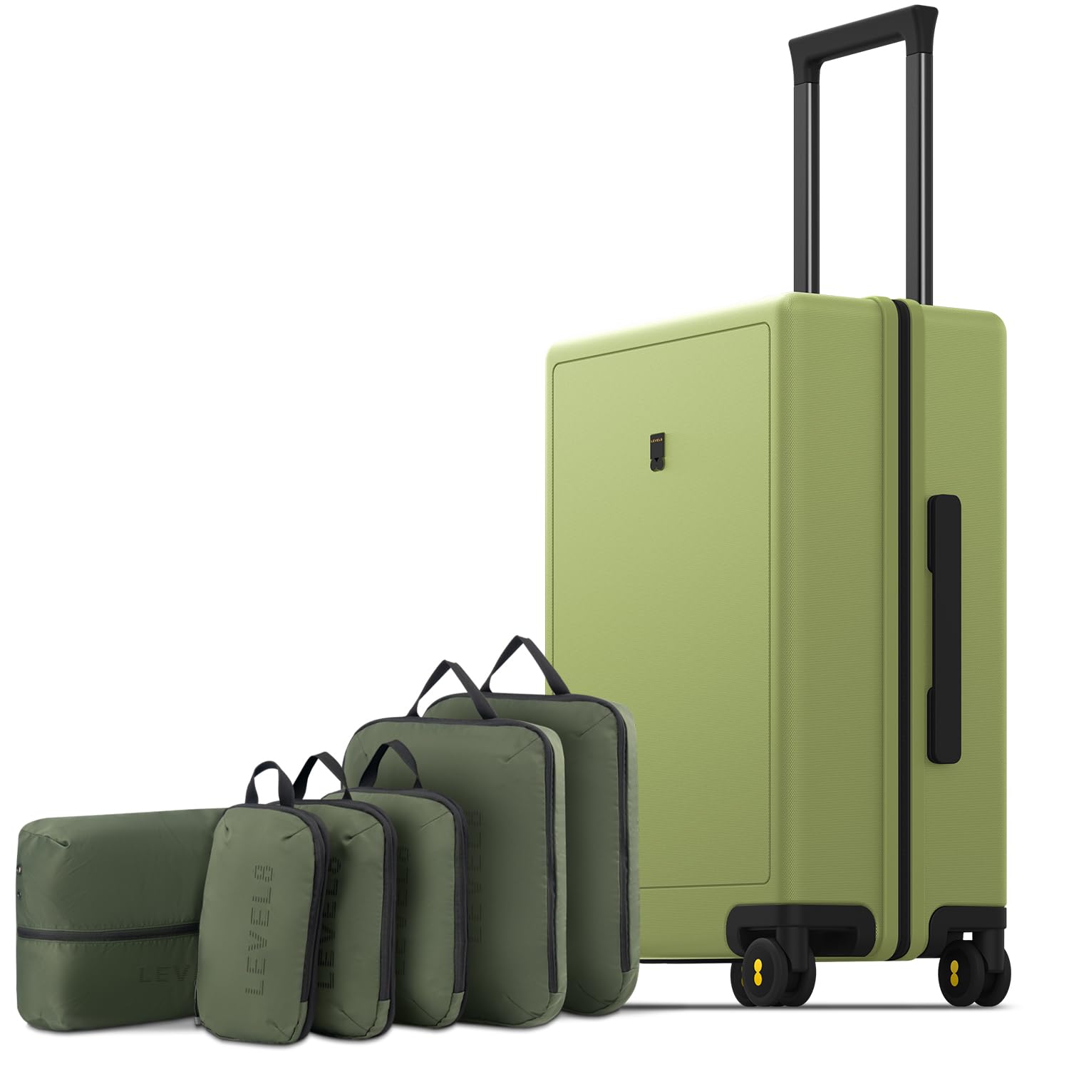 LEVEL8 Carry on Luggage Airline Approved, Small Carry on Suitcases with Wheels, Lightweight Hardside Textured Luggage for Travel, Tsa Approved, 20-Inch, Pickle Green