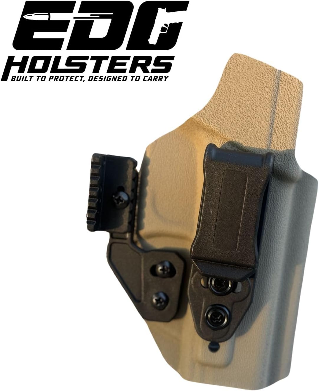 Generic IWB Kydex Holster for Glock 17, 19, 31, 34, Inside Waistband Carry, Adjustable Retention, Claw Concealment Wing with Optic Cut - OWB Kydex Holster, Reversible
