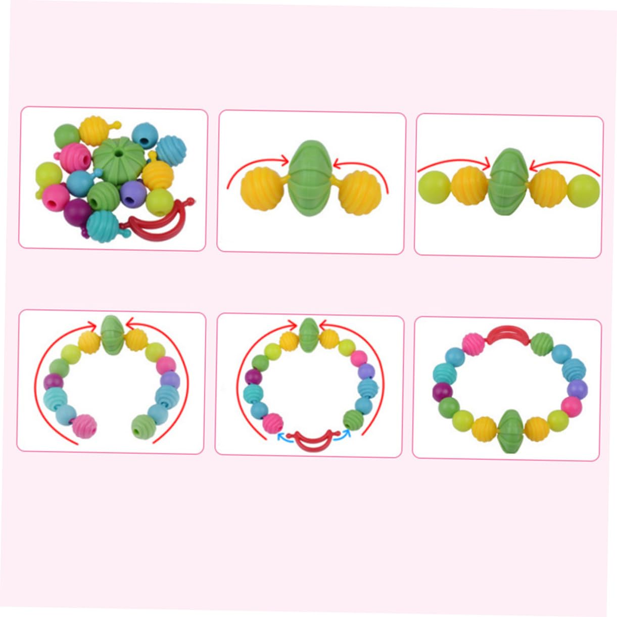 Mikinona 1 caja Kit Manualidades Niña con Abalorios de Plástico Caja Organizadora Portátil y Lavable para Hacer Pulseras y Collares Mejora Creatividad y Coordinación Infantil