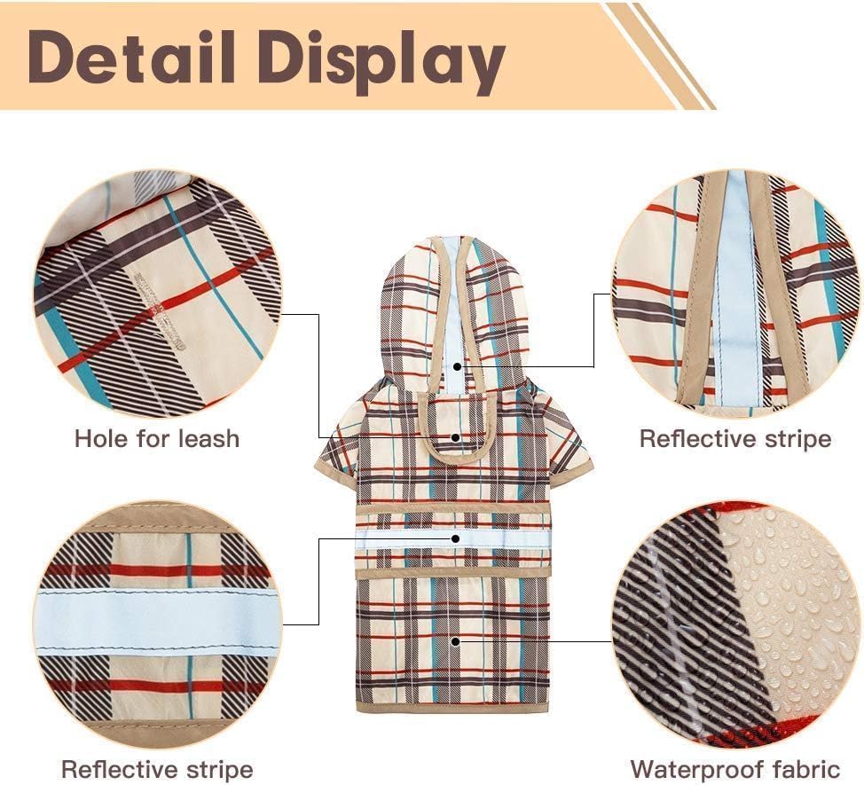 KOOLTAIL Dog Raincoat Hooded Slicker Poncho with Leash Hole - Image 3