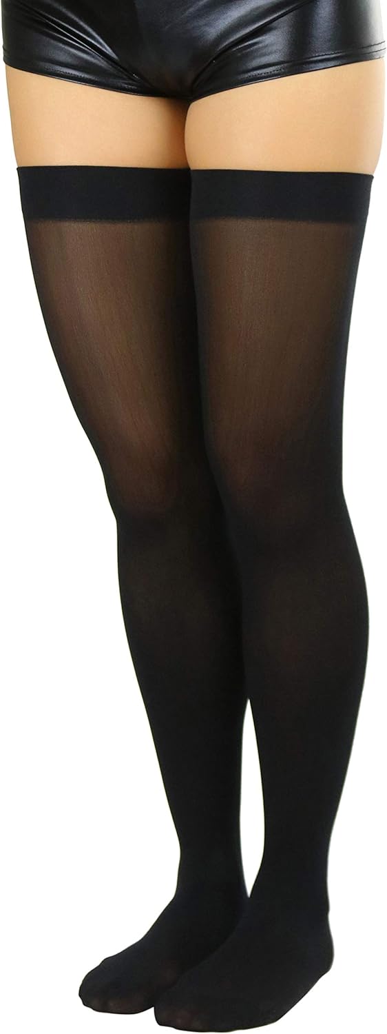 ToBeInStyle Women's Nylon Thigh High Schoolgirl Opaque Stockings - Image 3