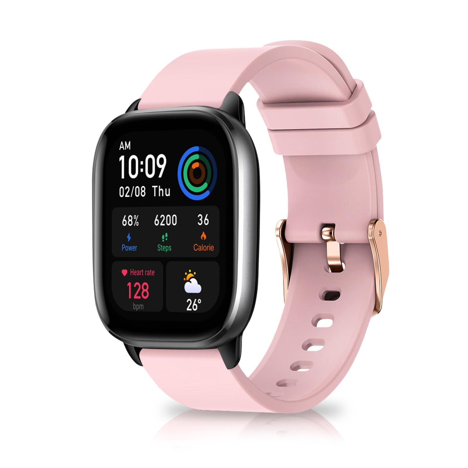MaEiol 20mm Cinturino Pelle per Amazfit Active 2 Square/Amazfit Active 2 / Active/GTR Mini/GTR 42mm /GTS 4 /GTS 4 Mini/Bip 3 /Bip 3 Pro, Cinturino Ricambio Orologio per Donna Uomo - Nero