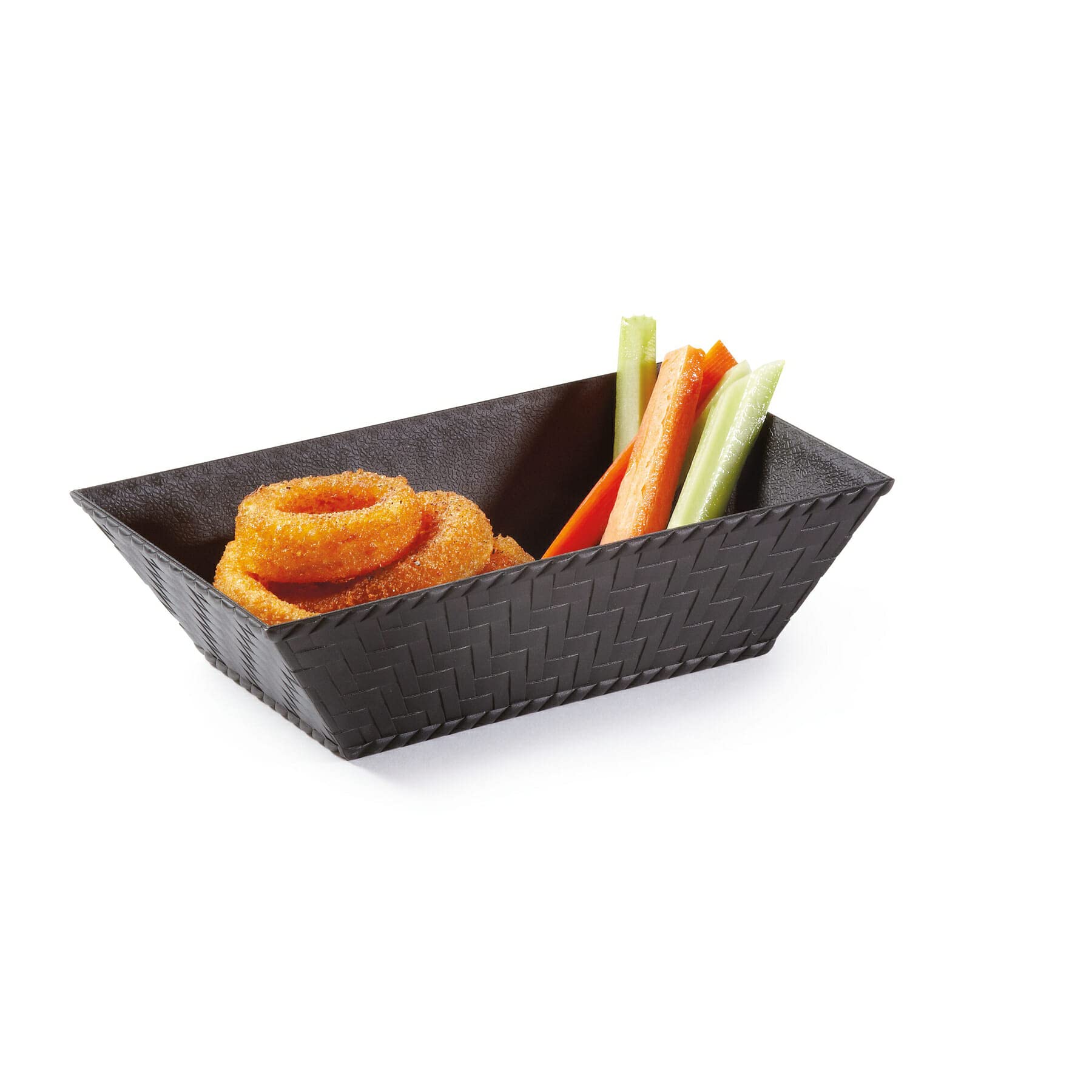 G.E.T. RB-893-BK Rectangular Serving Basket, 8" x 4.5", Black (Set of 12)
