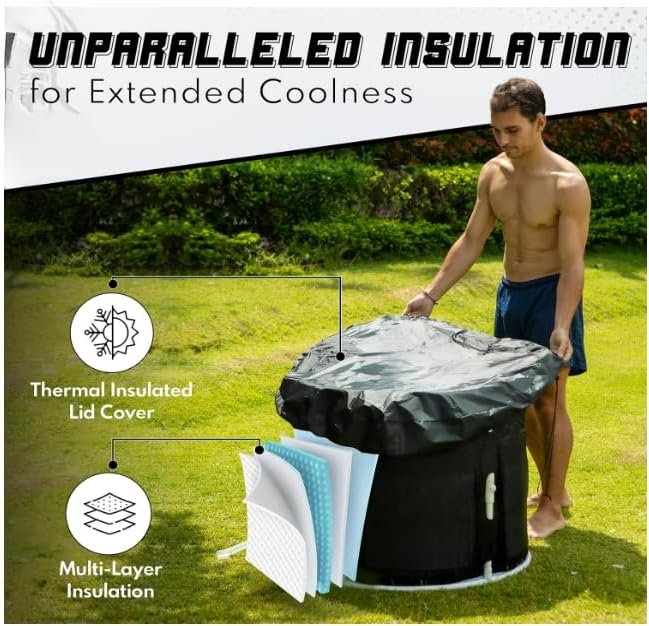 Miniatura 5 de Baños de hielo en casa - Bañera fría, bañera de hielo XL, bañera portátil, bañera de hidromasaje portátil, cápsula de hielo, bañera plegable, bañera