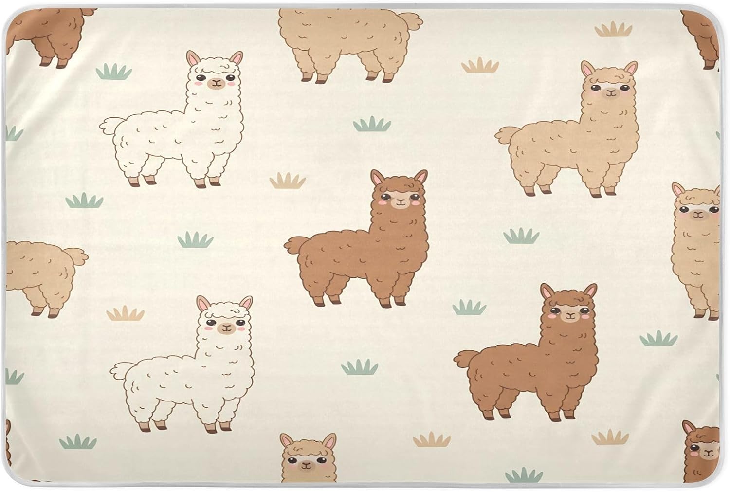 CEBUGI 34” x 52”Washable Underpads Heavy Absorbency Waterproof Incontinence Bed Pads Cute Alpaca Pee Pads for Adults Kids and Baby