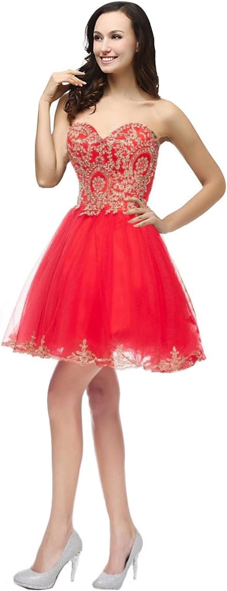 Lemai Tulle Little Black Short Gold Lace Corset Prom Homecoming Cocktail Dresses