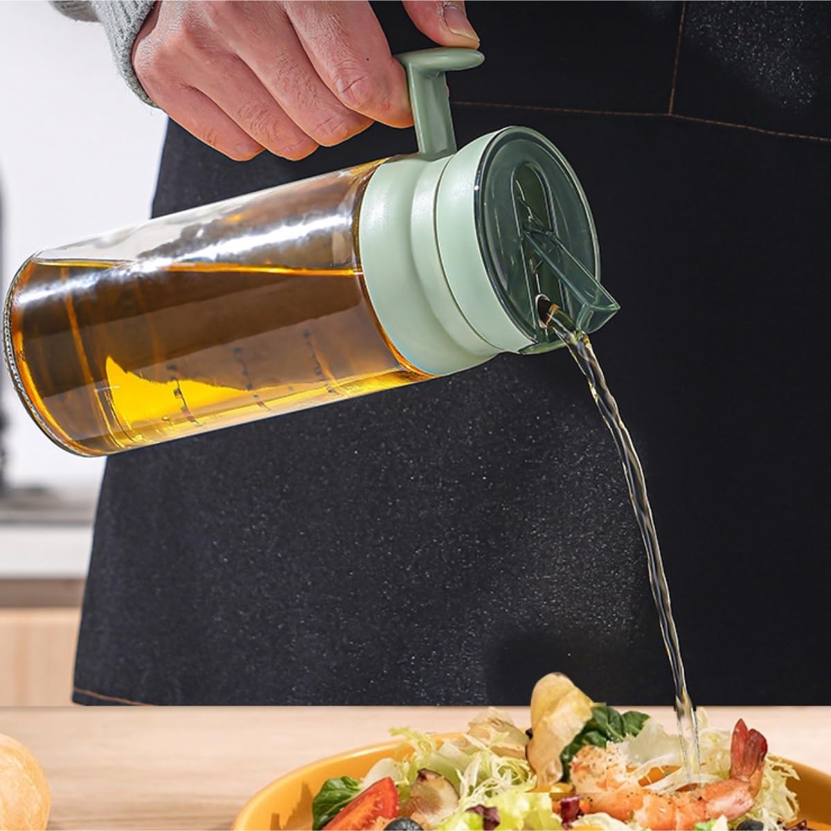 Aceitero Aceitera y Vinagrera Juego De 2 Botellas For Condimentos, Aceite Y Vinagre, A Prueba De Fugas, Con Apertura Y Cierre Automáticos Aceiteras para Cocina