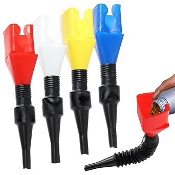 Retractable Fuel Funnel 4PCS, Durable & Foldable Design, Use for Discharging Gasoline, Diesel or Other Liquids from Trucks and Car Motorcycle,Oil Change Accessories.