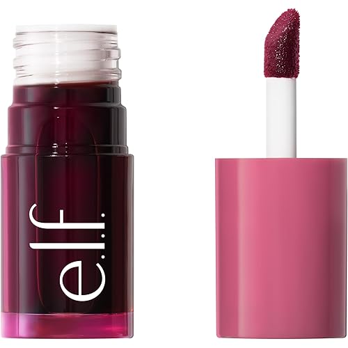 e.l.f. Sheer For It Blush Tint, Multi-Use, Long-Lasting Lip & Cheek Makeup, Creates A Natural Flush Finish, Vegan & Cruelty-Free, Plums Up