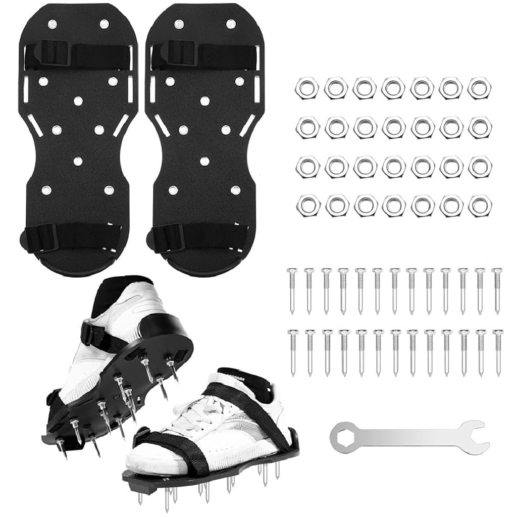 HASTHIP® Lawn Aerator Shoes for Gardening with Dual Hook and Loop Straps, Spiked Sandals for Shoes and Boots with Detachable 1.65-Inch Metal Spikes Design for Efficient Soil Aeration, One Pair-image-32