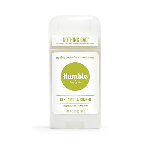 HUMBLE BRANDS - Desodorante natural sin aluminio para mujeres y hombres, desodorante vegano sin crueldad, formulado para pieles sensibles, bergamota