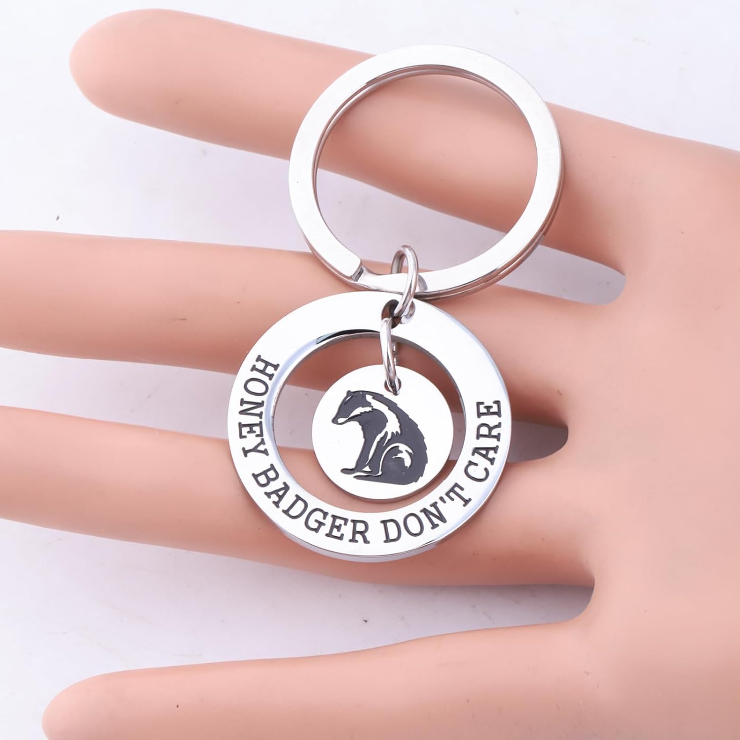 OKEYCH Honey Badger Lovers Gift Honey Badger Keychain Who Loves HoneyBadgers Jewelry Animal Lover G-ift Zookeeper Merch
