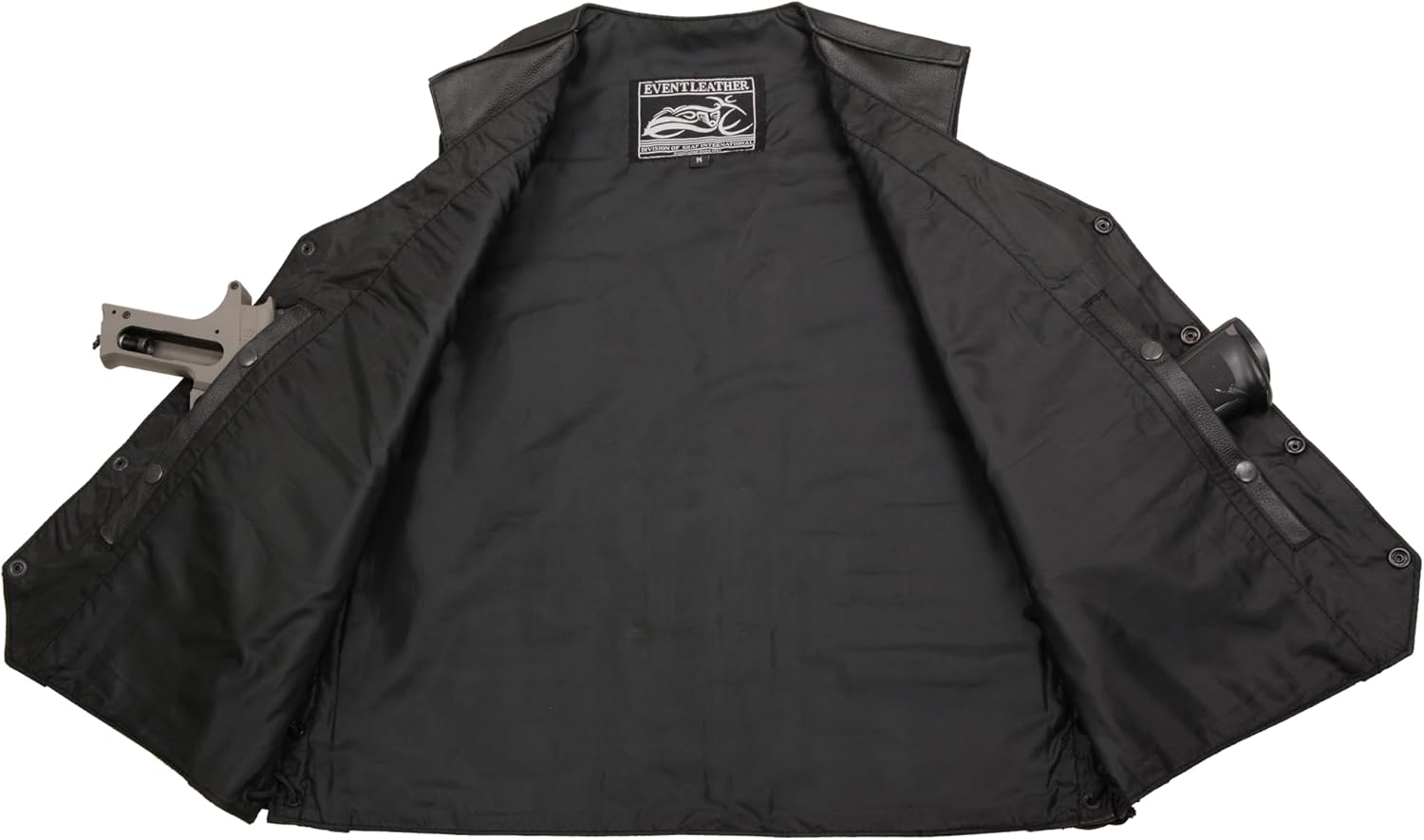 EVENT LEATHER - Mens Eagle Flag Pre-Patched (8 total Patches) Side Lace Leather Vest