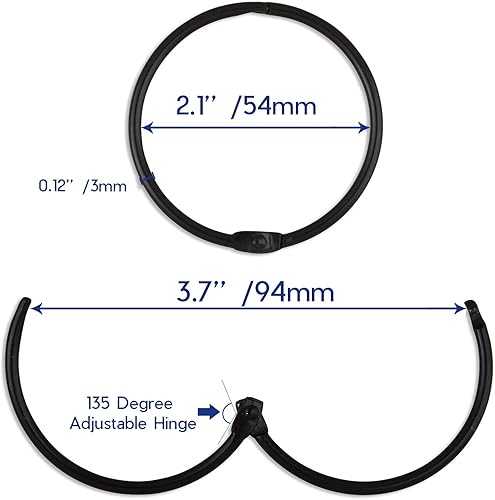 Miniatura 4 de Paquete de 24 anillos de cortina de ducha, ganchos de cortina de ducha a prueba de óxido para baño, anillos circulares decorativos para cortina de
