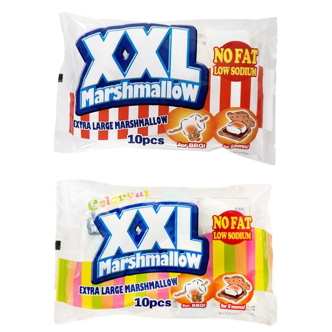 Amazon.co.jp: XXL マシュマロ 2種2袋 【 選べる 種類 】 カラフル
