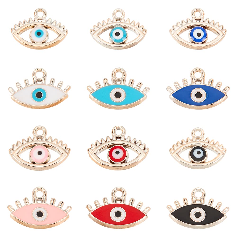32 Charmes Œil Turc Et Cœur Strass DICOSMETIC - Breloques DIY Pour Bijoux Collier Bracelet