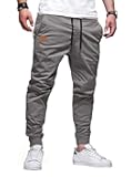 JMIERR Mens Casual Joggers Pants - Cotton Drawstring Chino Cargo Pants Hiking Outdoor Twill Track Jogging Sweatpants Pants