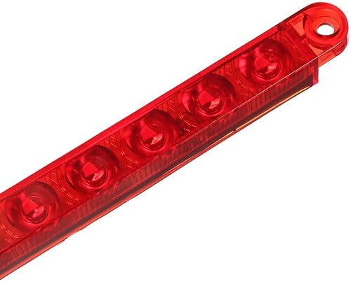 Miniatura 4 de Partsam Barra de luz de identificación de camión de remolque de 12 pulgadas, 15 LED rojo, impermeable, sellada, delgada, parada, girocola de
