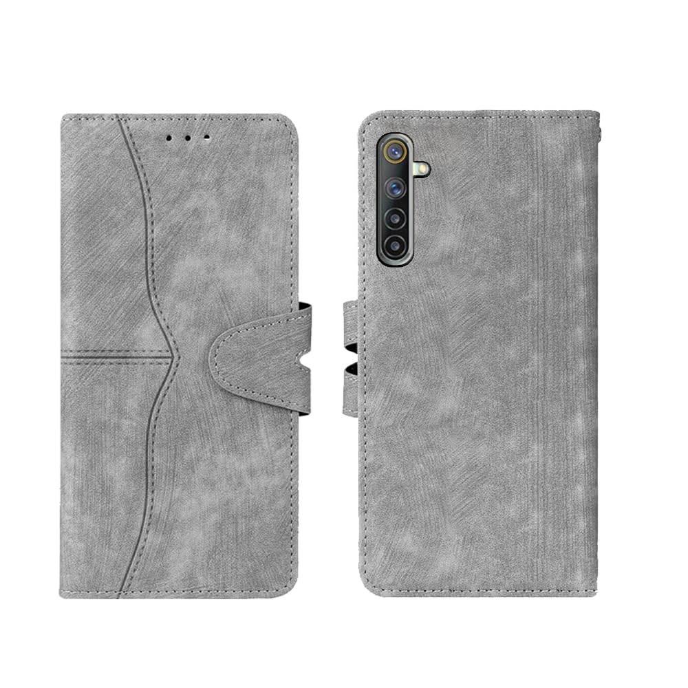 Pinaaki Enterprises Realme 6 Flip Cover | Card Pockets Wallet & Stand | Flip Cover for Realme 6 - Grey (B0CNZRFGWH) Amazon Price History, Amazon Price Tracker