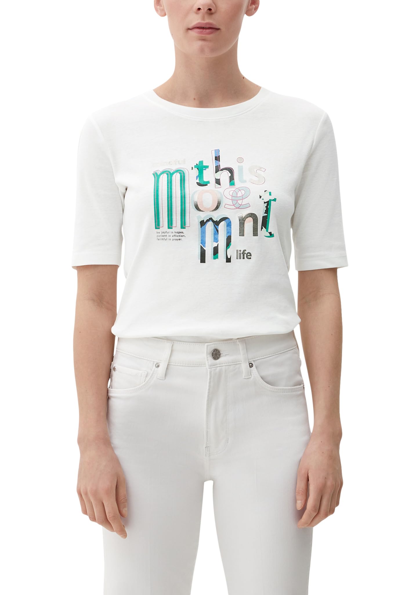 s.Oliver Women's Short Sleeve T-Shirts, Cream 02d0, 20