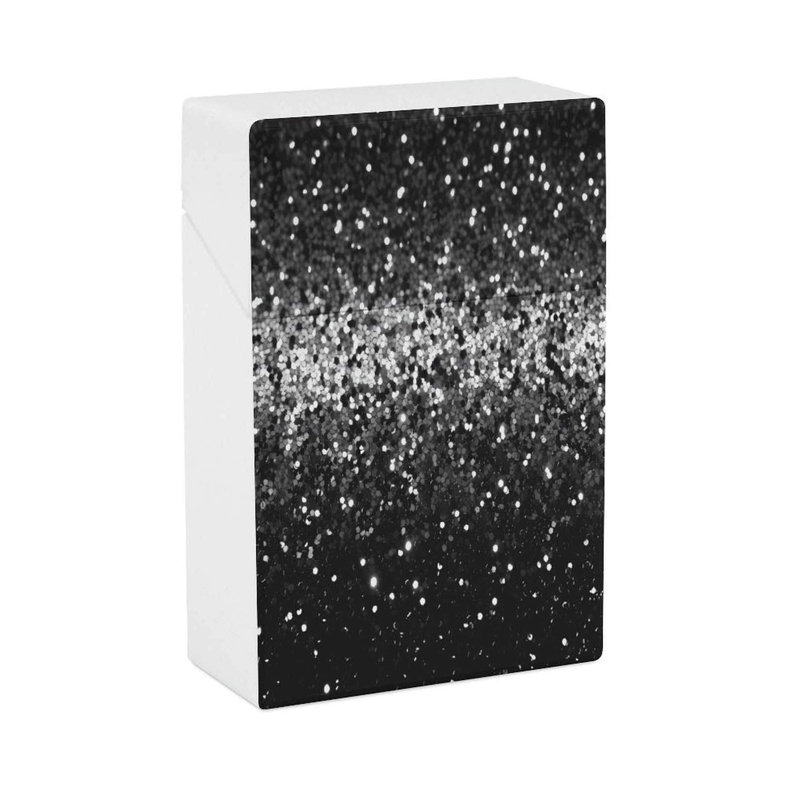 Amazon.com: Durable Plastic Cigarette Case, Black White Glitter Print Easy  Open/Close Design Compact and Stylish Cigarette Box for Men and Women :  Health & Household