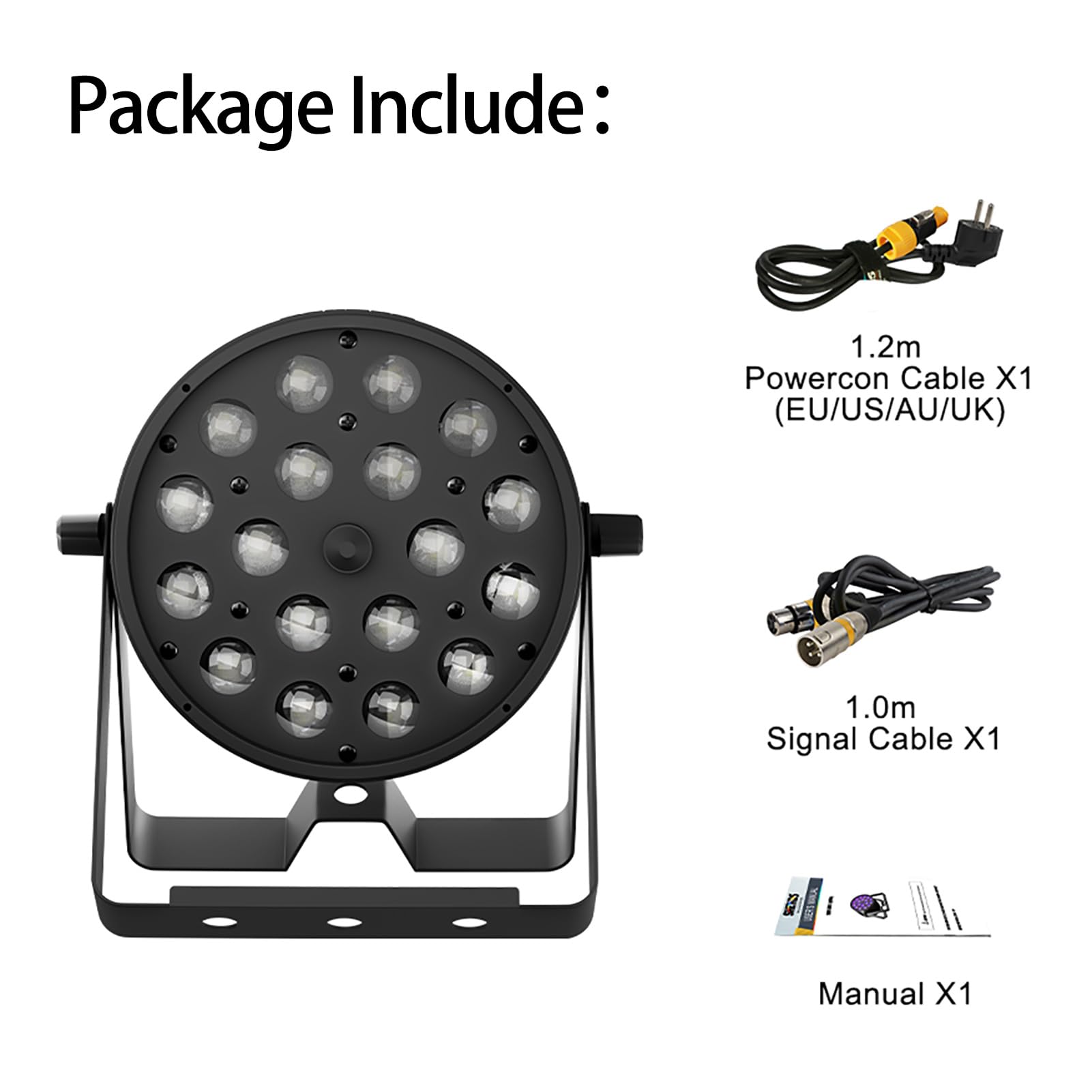 24x18W RGBWA+UV 6in1 Led Flat Par Can light - BECEN