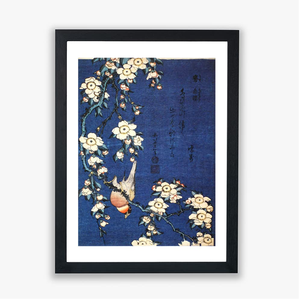 Póster giclée de Katsushika Hokusai, lámina Jilguero y cerezo grande para pared