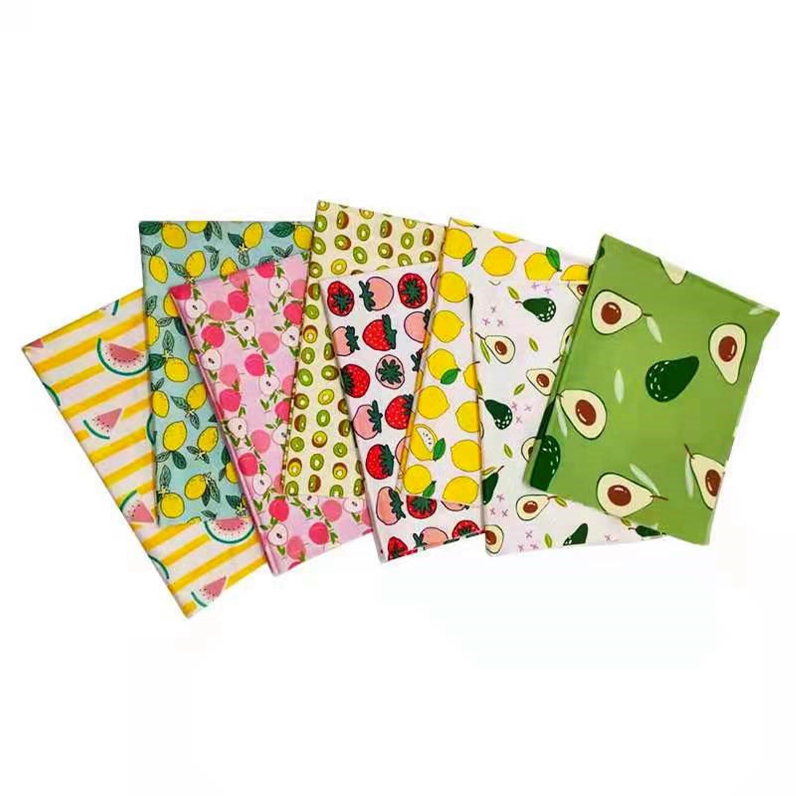 8 pezzi di tessuto di cotone, motivo frutta, patchwork, per cucito, #03