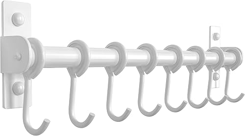 Miniatura 10 de Dseap Ganchos de cocina para colgar utensilios, estante colgante para ollas, estante para utensilios de cocina con 8 ganchos para ollas, sartenes,