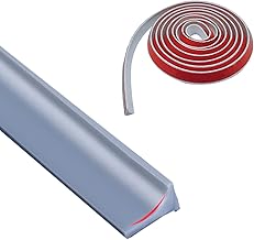 6 m x 20 mm Grey Silicone Shower Edge Self-Adhesive Water-Stop Shower Strip Anti-Flooding Bulkhead Folding Shower Barrier for Kitchen and Bathroom