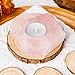 Natural Rose Quartz Candle Holder - Unique Handcrafted Design,Fits Standard Tealights, Creates a Cozy Romantic Ambiance and Energy