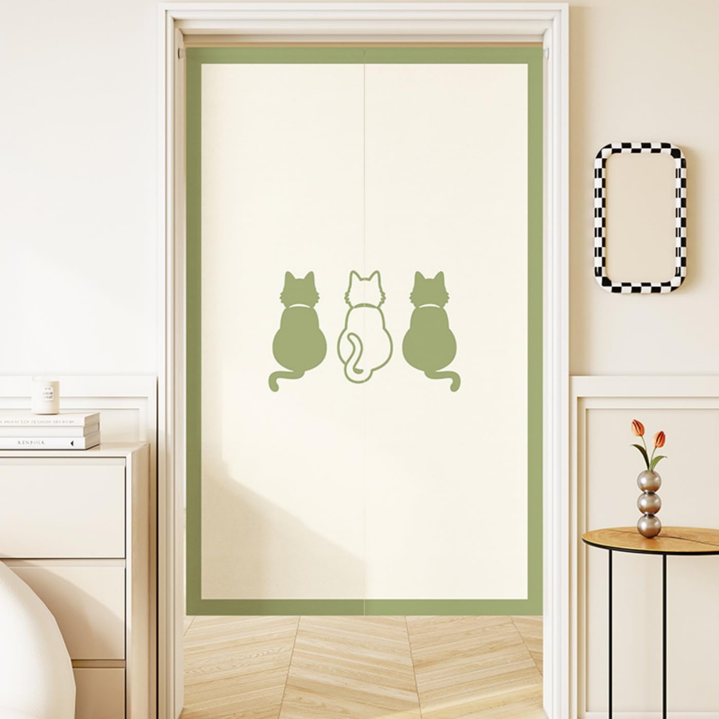 Guest Ruyunlai Japanese Noren Doorway Curtain, M17 White Cat, 80x120cm