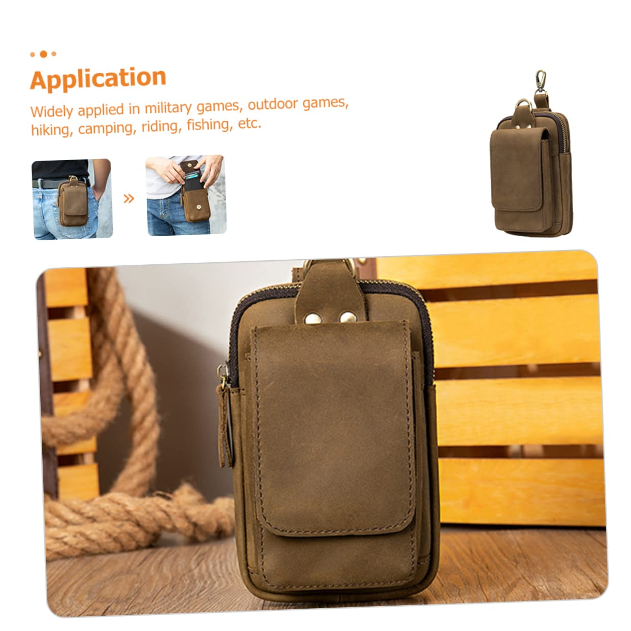 Pochette de Ceinture pour Téléphone Portable PU, Étui Tactique