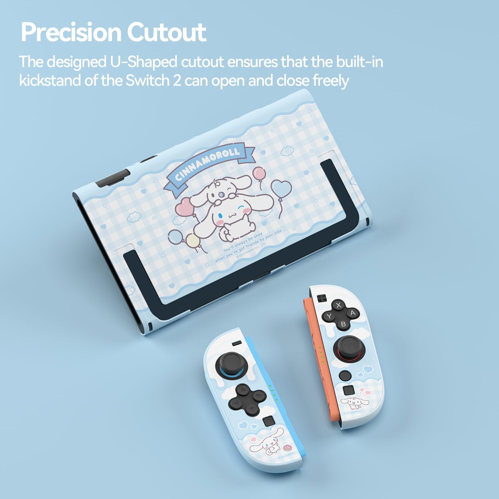 Kuitmor Coque de Protection pour Switch 2, Housse Personnalisée avec Motifs Kawaii, Anti-Rayures, Protection Accessoire de Switch 2 Console (Cinnamoroll Bleu)