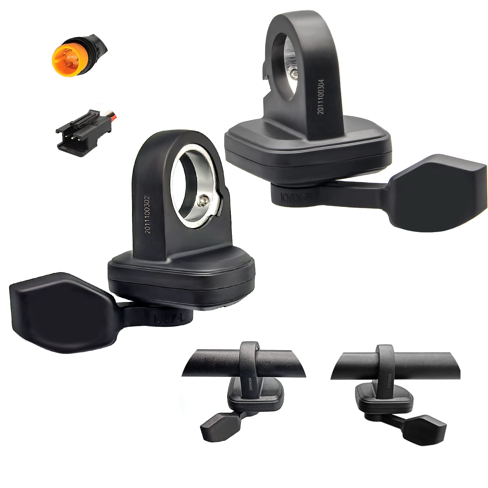 HUDAMZKY Ebike Thumb Throttle，WUXING 108X Left/Right Thumb Throttle Speed Control 3 Pin Waterproof/SM Connector 12V 24V 36V 48V 72V for Electric Scooters and EBike