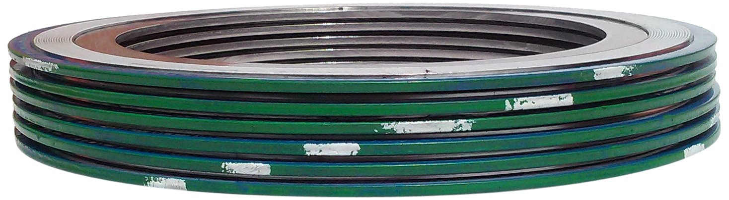 Sterling Seal & Supply SSS 9000IR1250316PTFE600X6 Green Band with White Stripe 316SS/PTFE Spiral Wound Gasket with 316SS Inner Ring, -150 to 500 degrees F Temperature Range, 1.50" ID, 3.25" OD, for 1-1/4" Pipe Size (Pack of 6)