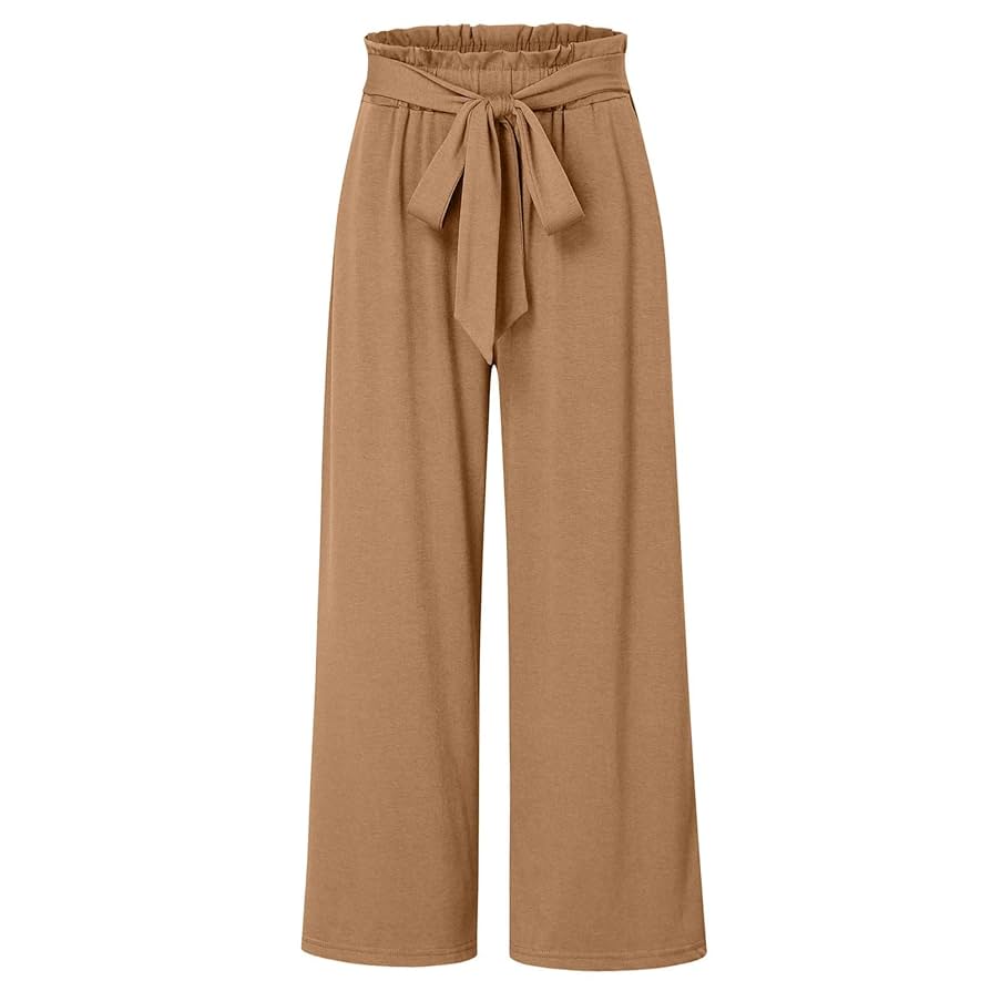 Amazon.com: YOLAI Wide Leg Pants for Women High Waisted Tied