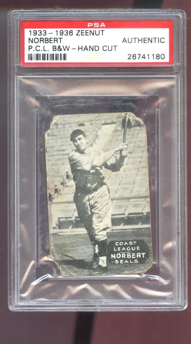 1933 1936 Zeenut Zeenuts Ted Norbert PSA AUTHENTIC Graded Baseball Card Pacific Coast League PCL P.C.L. 1934 1935 San Francisco Seals