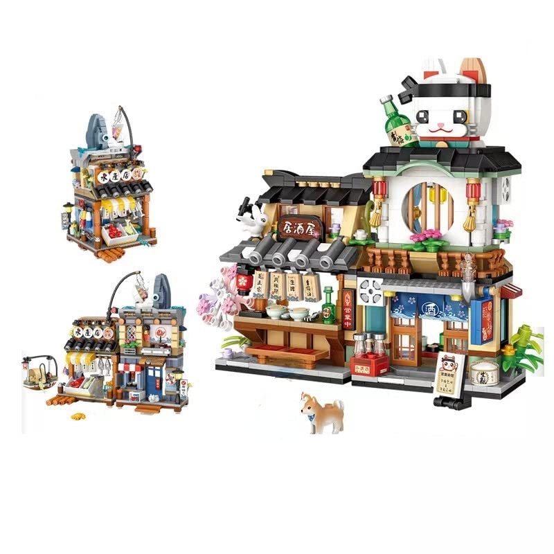 xinchen721LOZ mini Blocks Kids Building Bricks Boys Toys Puzzle Girls Gift Japanese Snack Bar Figure Model 1231 1232 (1232-No box)