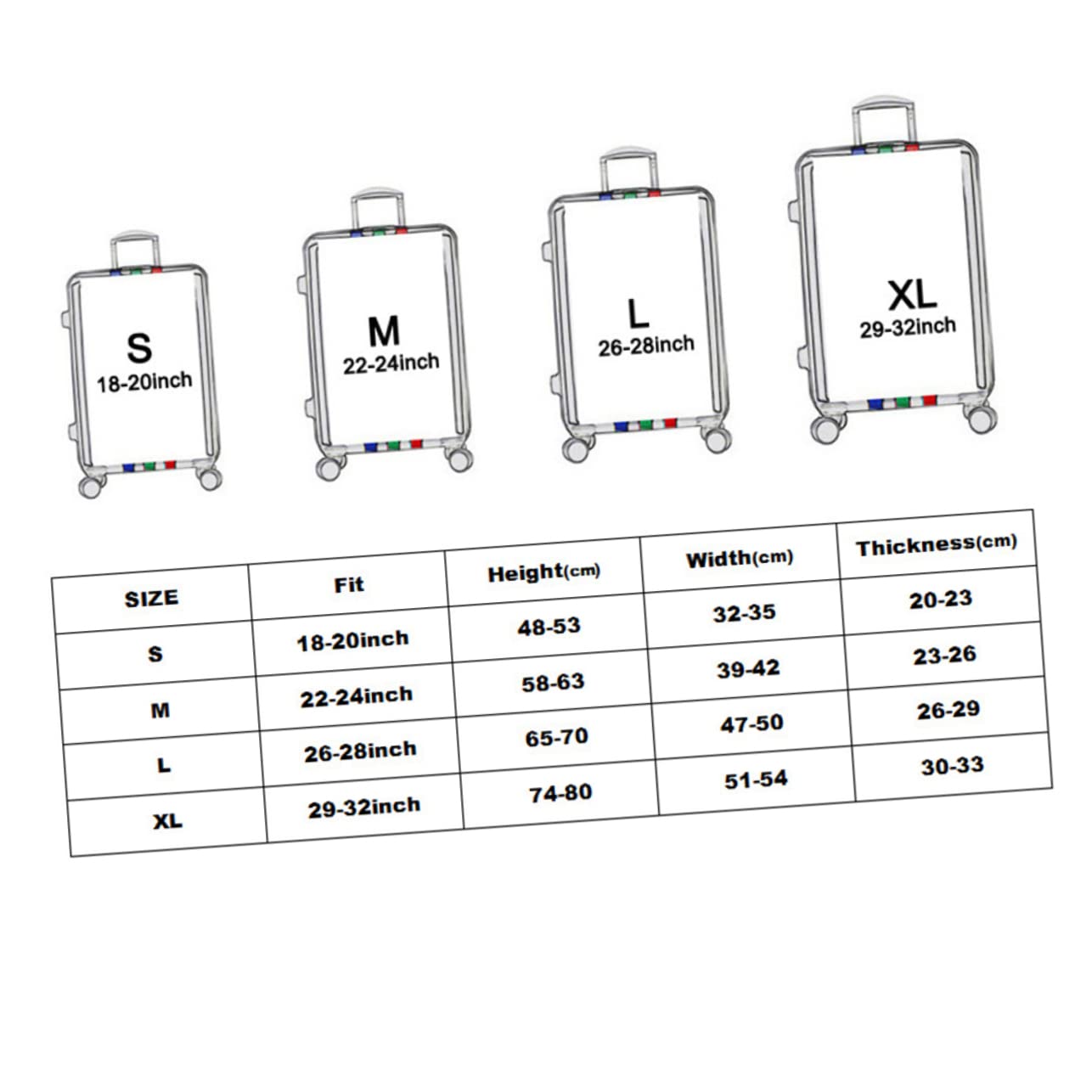 Funda para Maleta de Viaje Talla S Poliéster y Spandex Cremallera Lateral