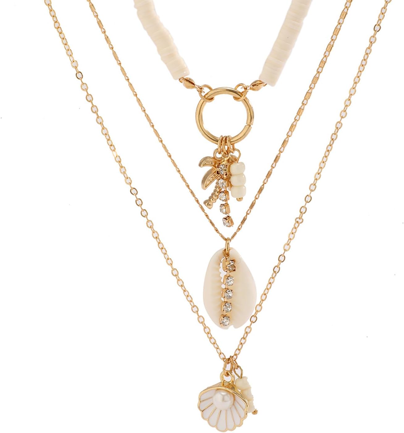 Shell Necklace for Women Seashell Necklace Stack Gold Starfish Necklaces Dainty Choker Charm Necklace Summer Beach Jewelry for Women Vacation - Image 5