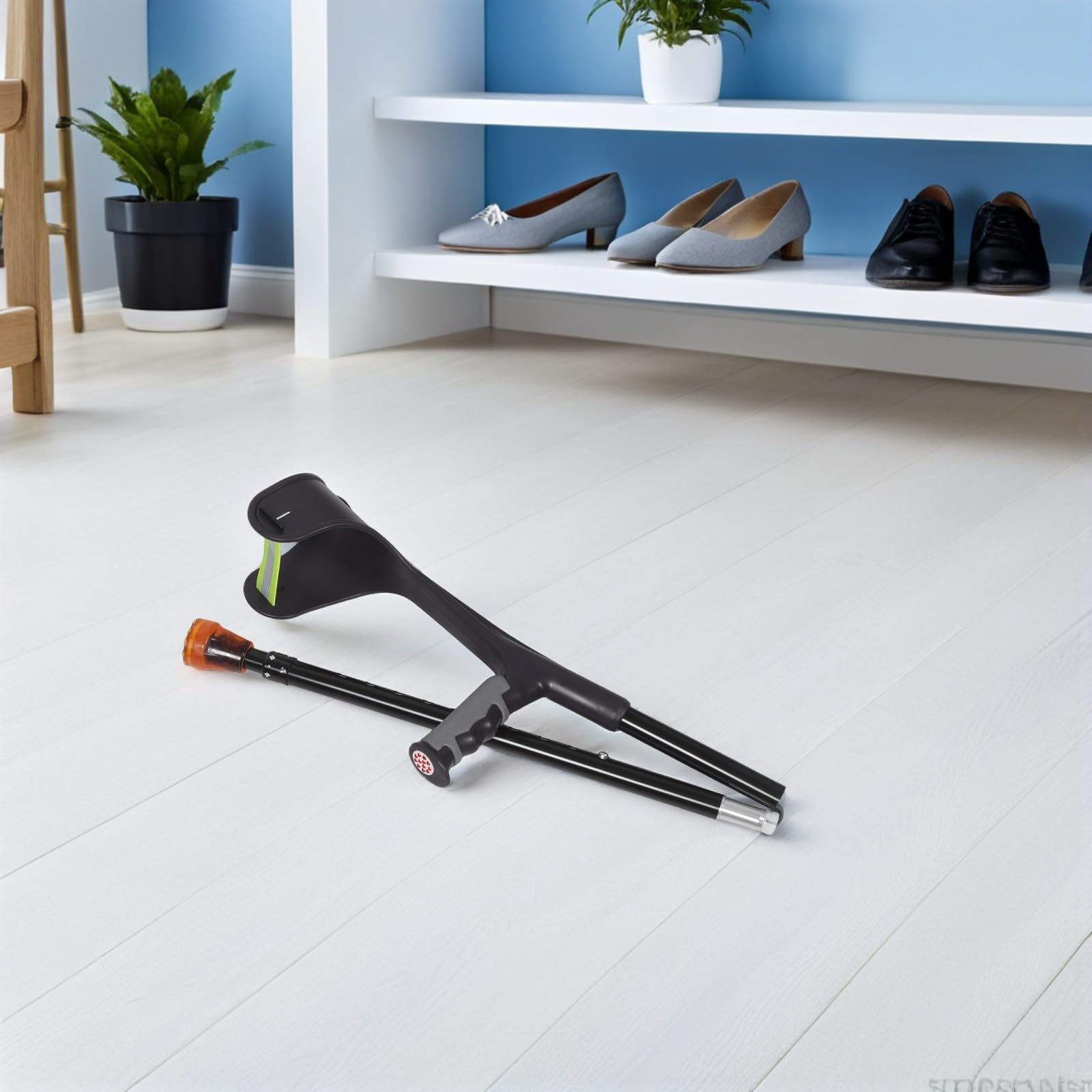 Hemobllo Muletas Axilares Plegables para Actividades Diarias y Rehabilitación Soporte Anatómico Cómodo de Aleación de Aluminio con Altura Ajustable y Mango Ergonómico