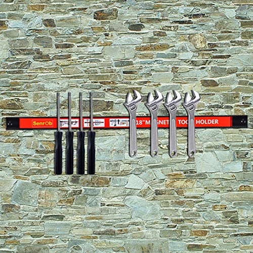 Magnetic-Tool-Holder-18-Inch-8-Pack-Heavy-Duty-Magnet-Tool-Bar-Strip-Rack-Wall-Mount-Red