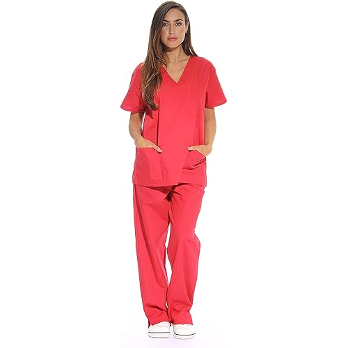 Just Love Women's Six Pocket Medical Scrubs Set (V-Neck with Cargo Pant)