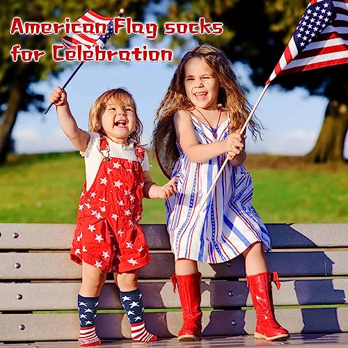 Zando American Flag Knee High Socks for Fourth Of July Soccer, Softball & Baseball Socks for Youth and Kids4