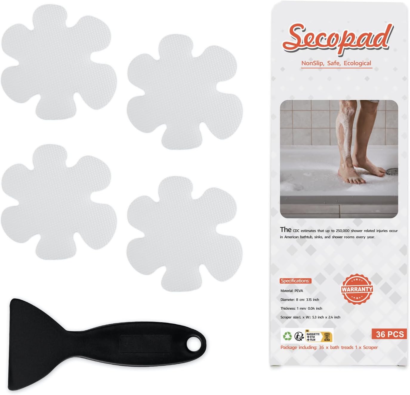 Non Slip Bathtub Stickers 28 PCS Adhesive Anti Slip Shower