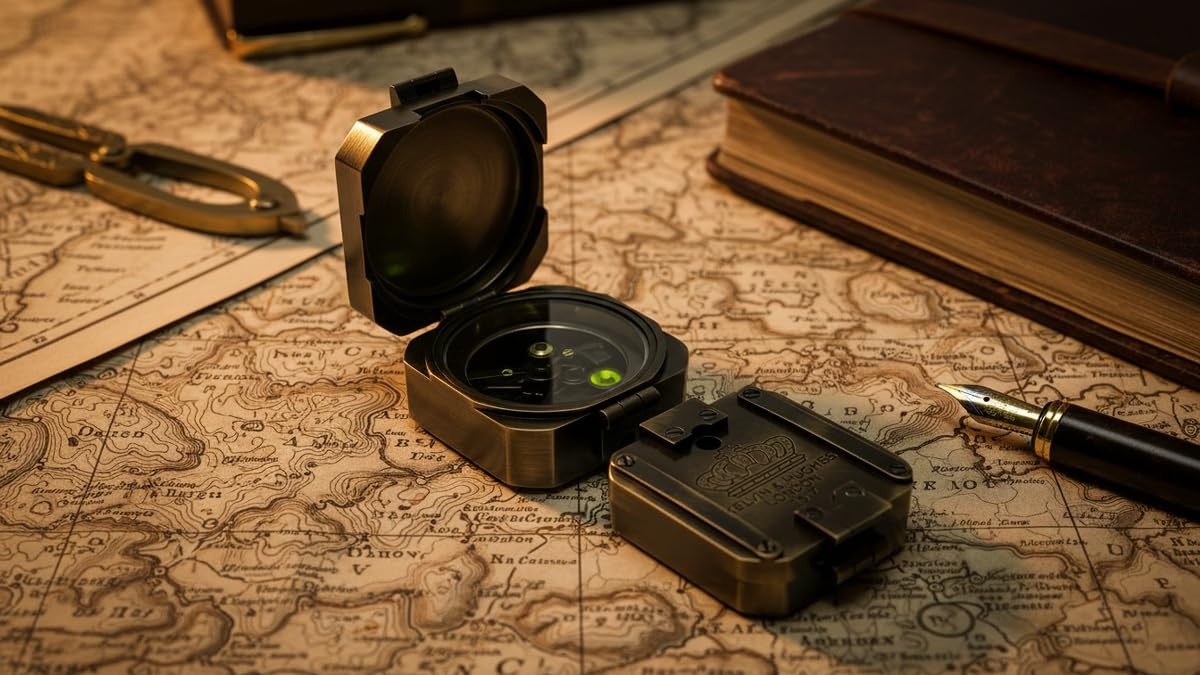 THOR INSTRUMENTS Boussole en laiton vintage Brunton Surveying Nautique Boussole pour navigation/voyage/randonnée/suivi/camping Outil de survie en plein air